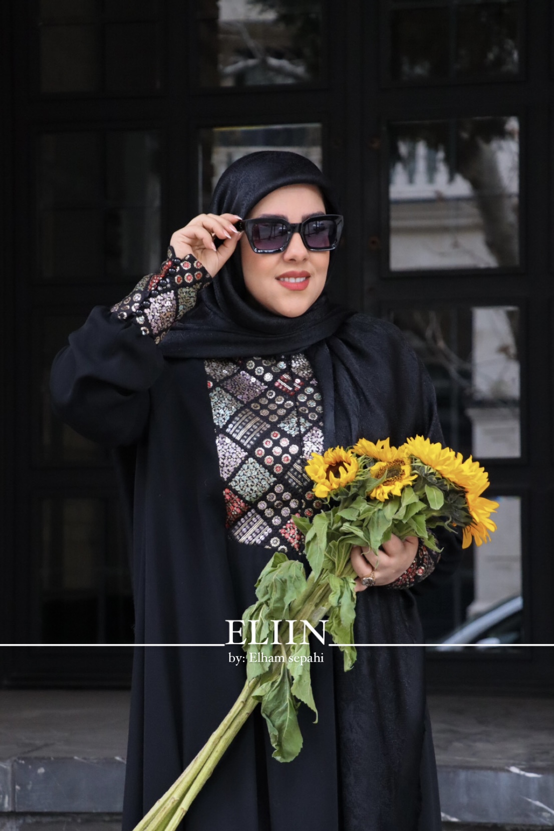 عبای زنانه روزمره مدل نیکو کرپ اندونزی لینن سوزندوزی جلو بسته