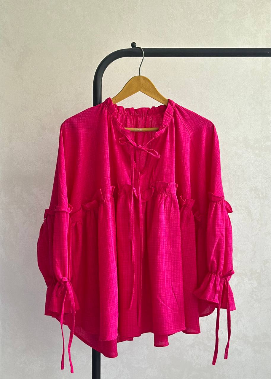 شومیز زنانه مدل کاملین  خنک – رنگ سرخابی